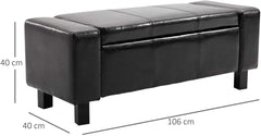 Black Storage Ottoman Bench