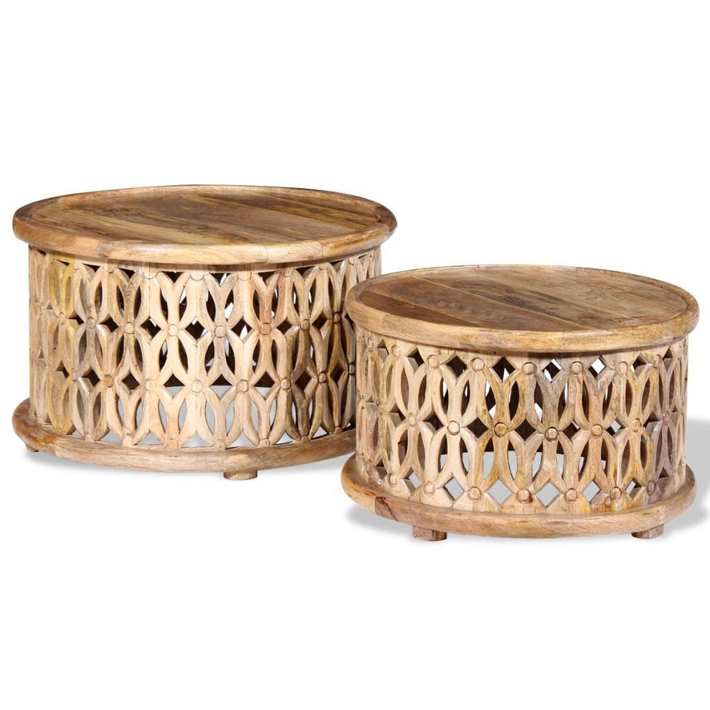Two Piece Solid Mango Coffee Table Set