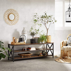 Rustic Cross TV Bench