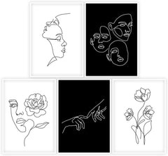 5 Pack Large Line Art Posters