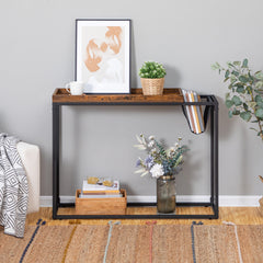 Rustic Console Table & Built In Magazine Rack