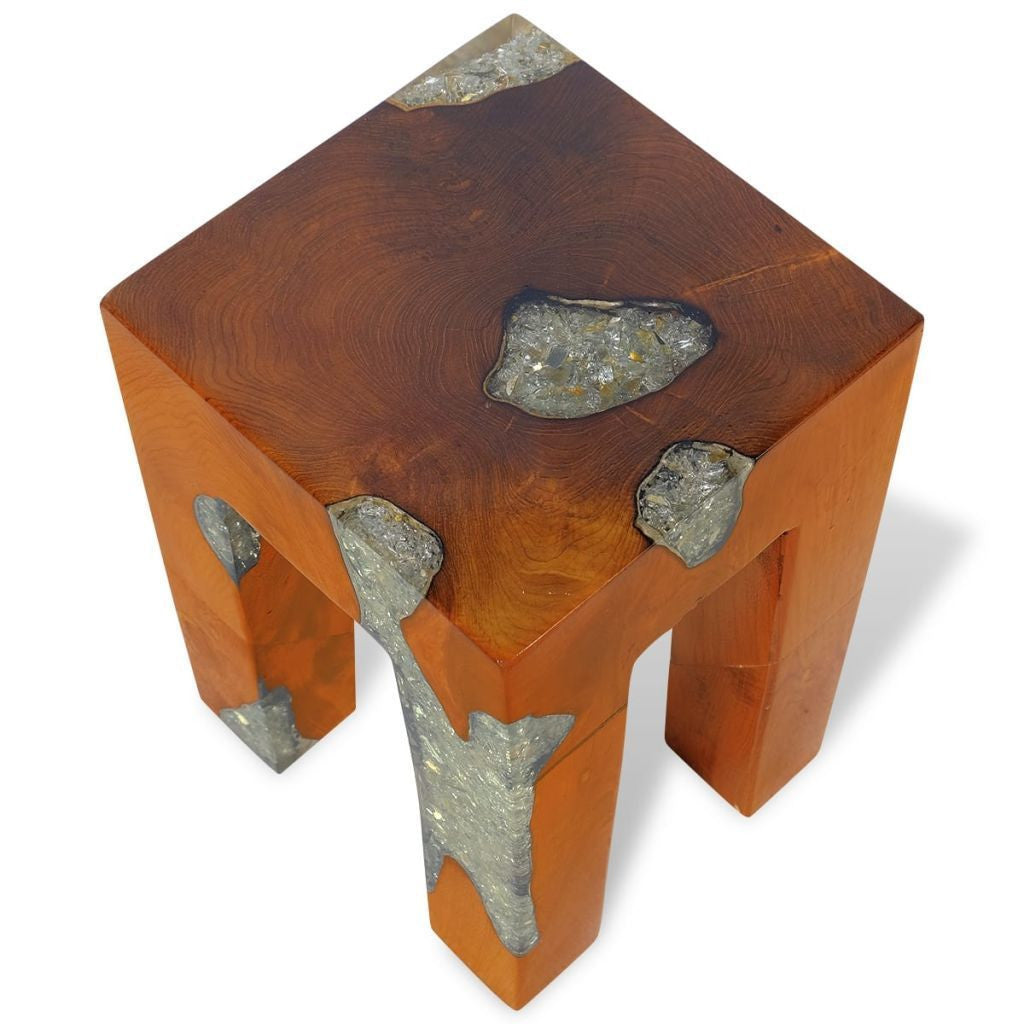 Teak Resin Stool - 30x30x40 cm
