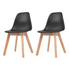Set of 2 Black Dining Chairs