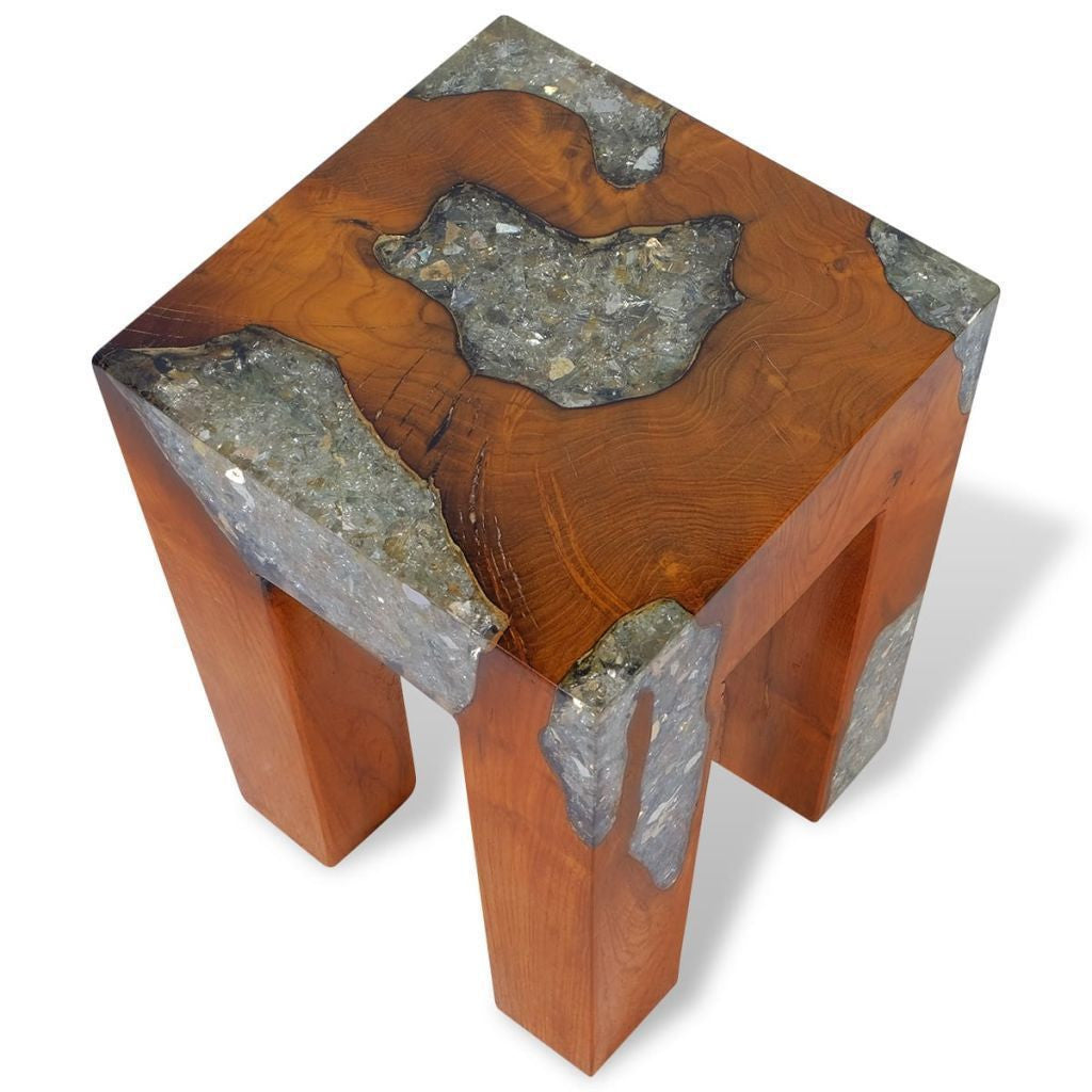 Teak Resin Stool - 30x30x40 cm