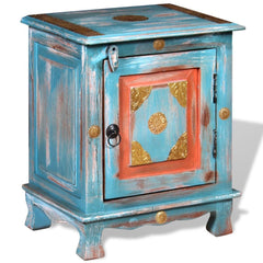 Solid Mango Wooden Blue Nightstand