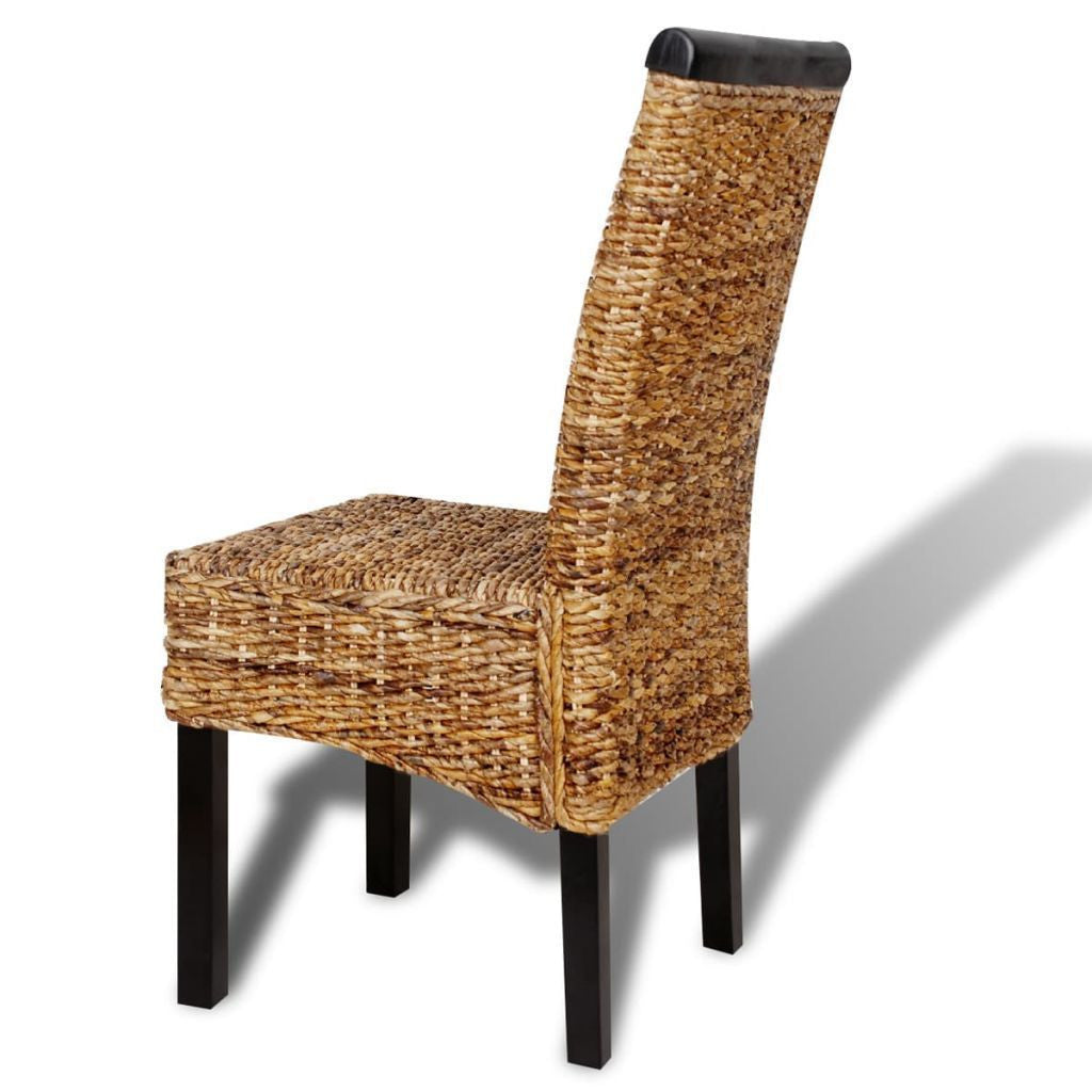 Set of 4 Abaca Brown Dining Chairs