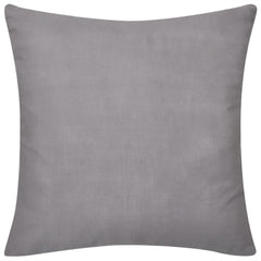 4 Grey Cotton Cushion Covers 40 x 40 cm