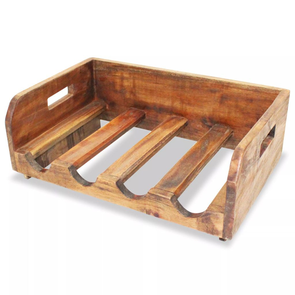 4 Stackable Solid Reclaimed Wood Wine Racks - 16 Bottles