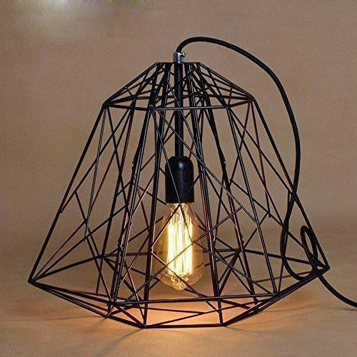 Retro Black Metal Basket Cage Light