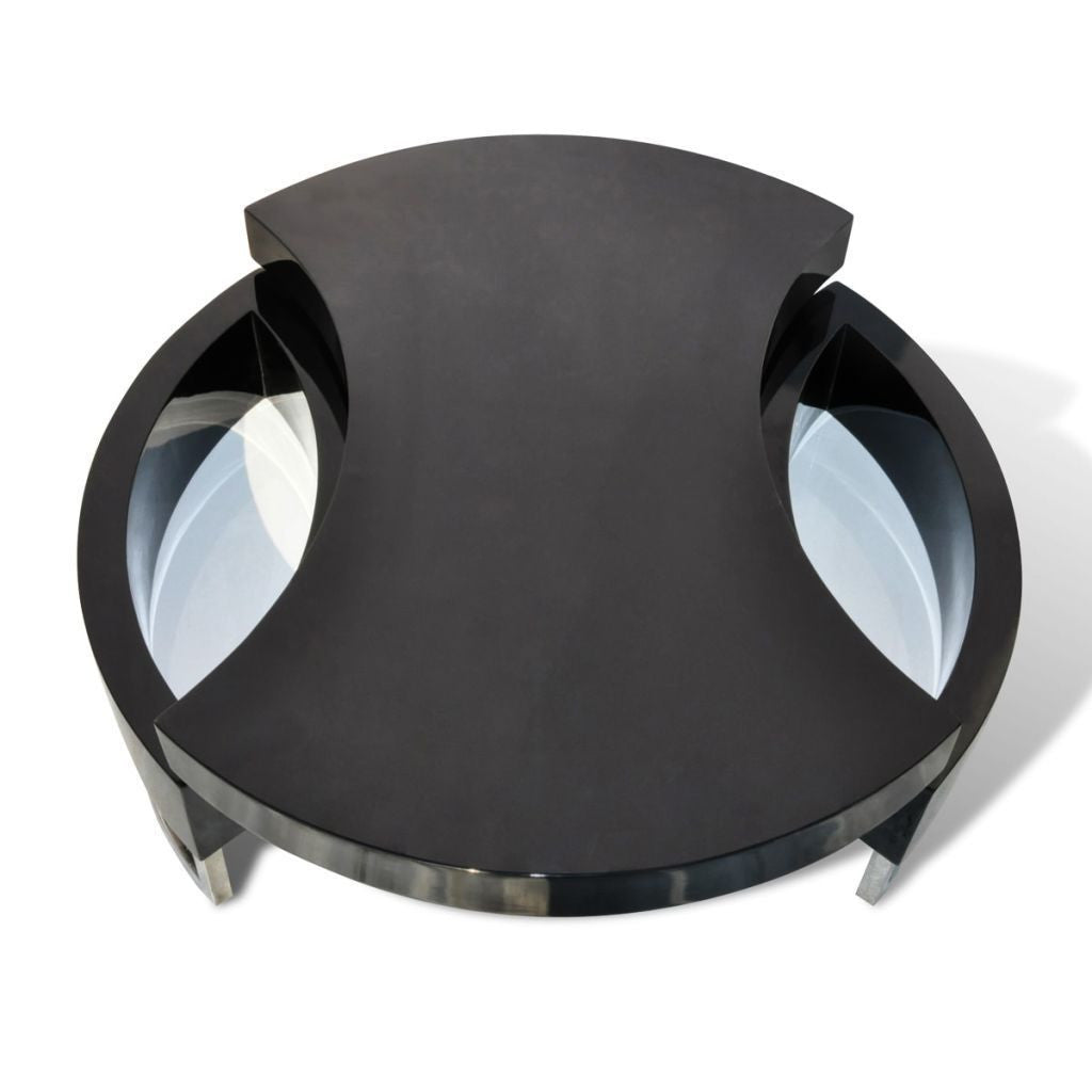 Adjustable High Gloss Black Table Shape