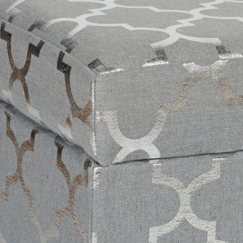 Set of Silver Aztec Storage Ottomans