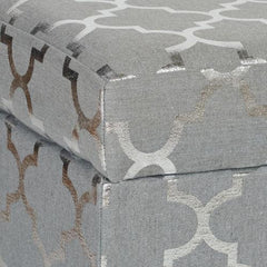 Set of Silver Aztec Storage Ottomans