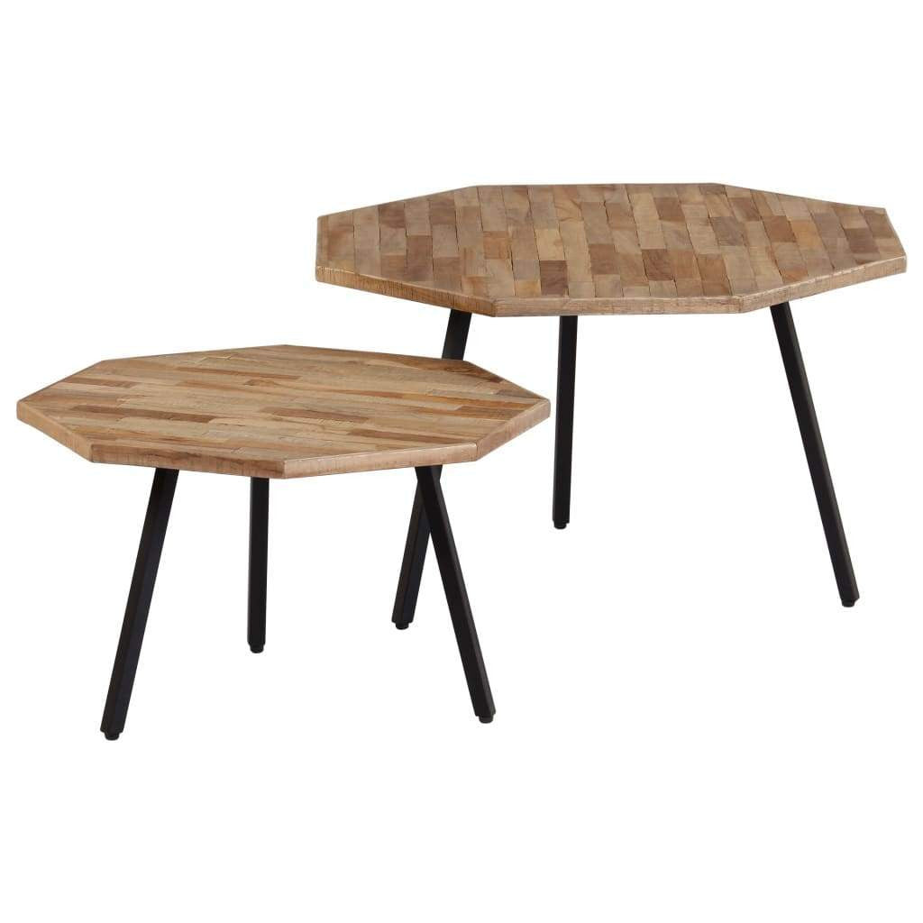Teak Hexagon Coffee Table Set