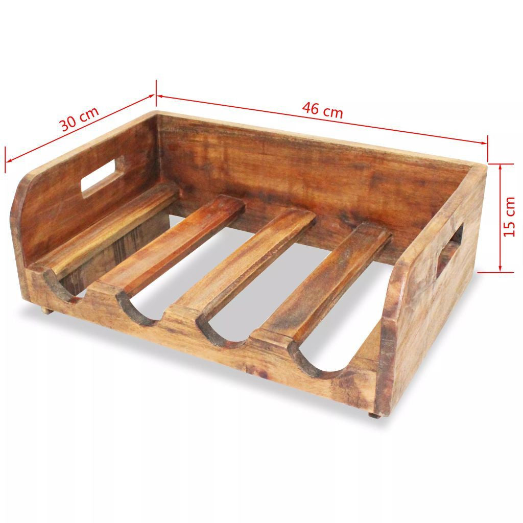 4 Stackable Solid Reclaimed Wood Wine Racks - 16 Bottles