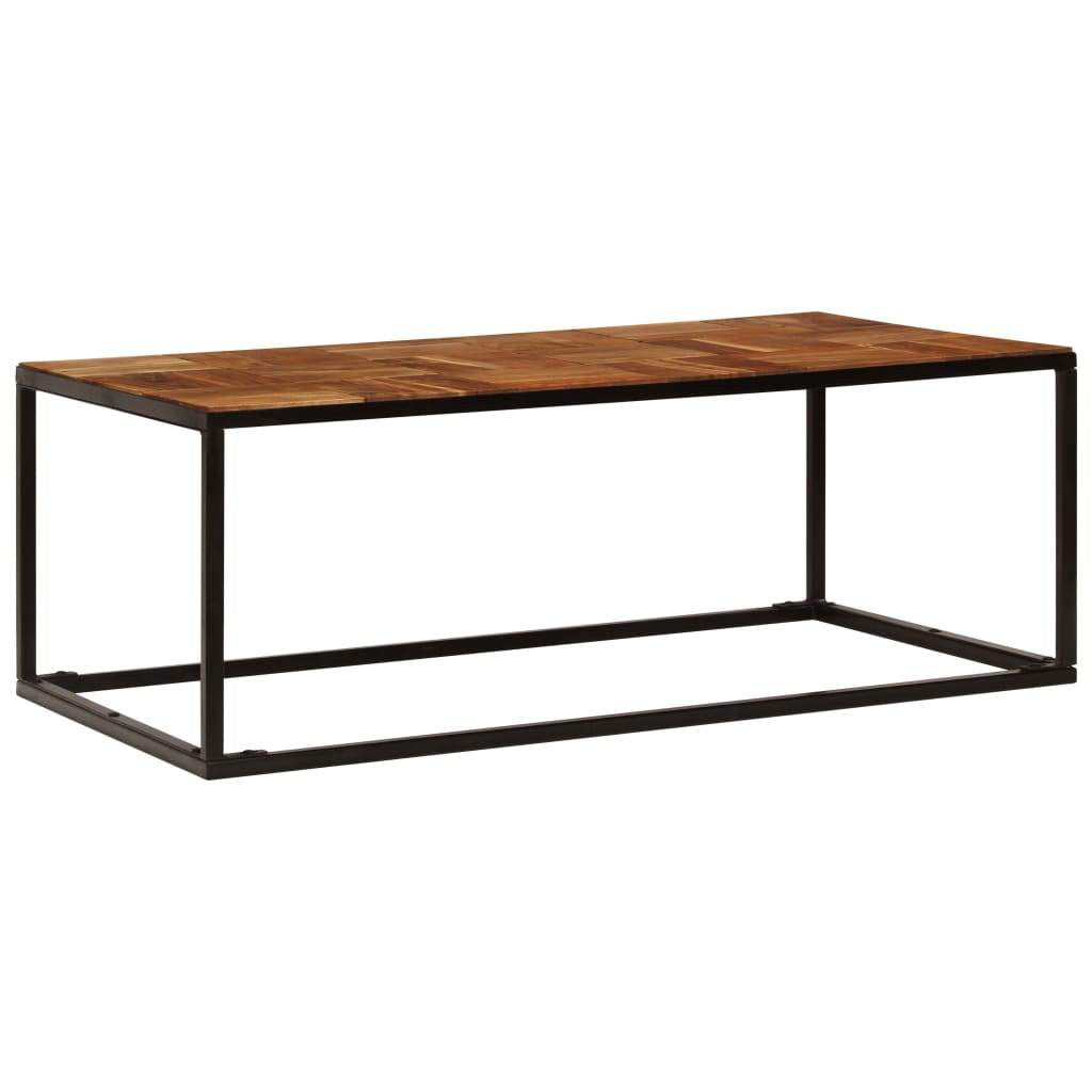 Solid Acacia Wood and Steel Coffee Table