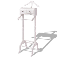 White Clothing Rack with Cabinet Wood