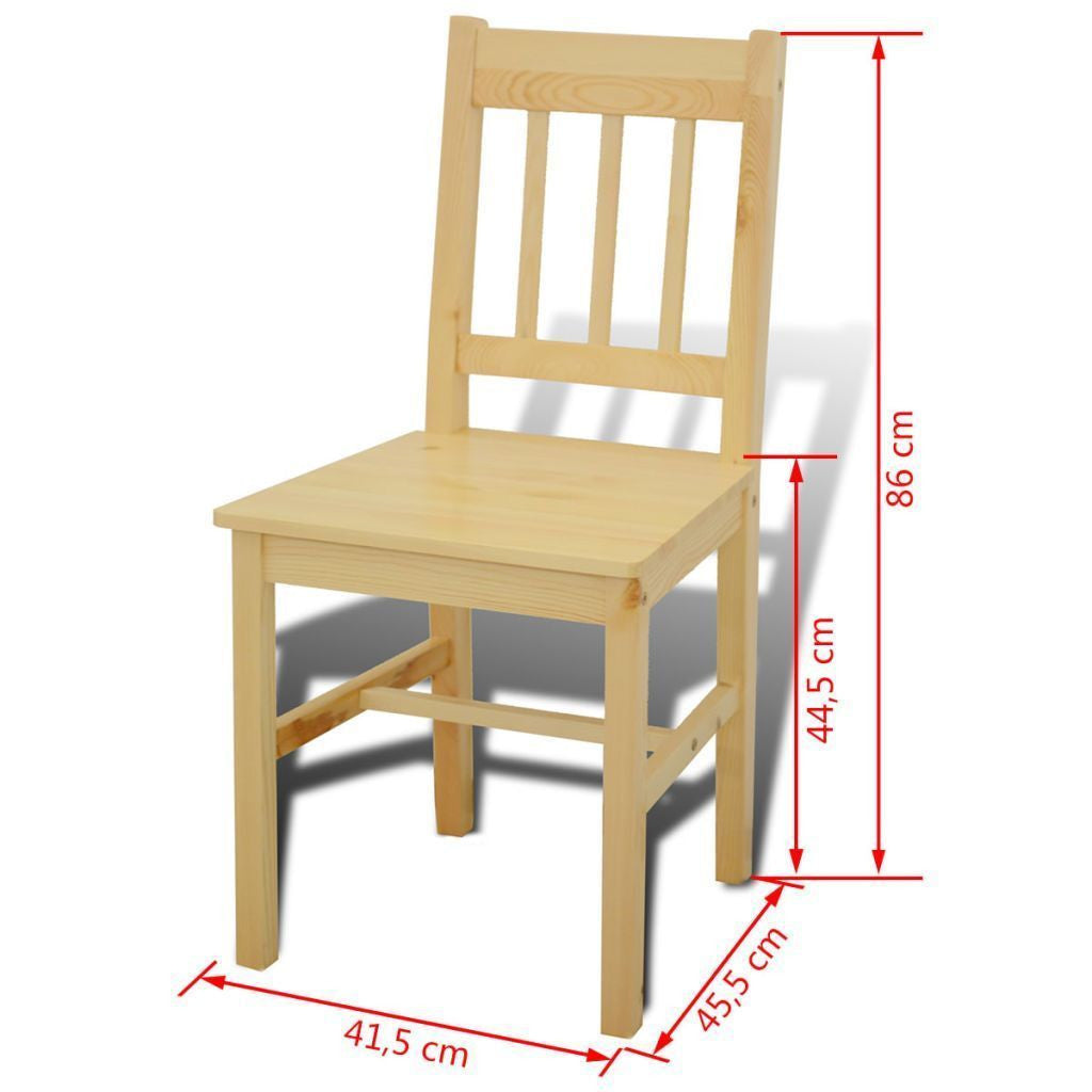 Natural Wooden Dining Table with 4 Chairs