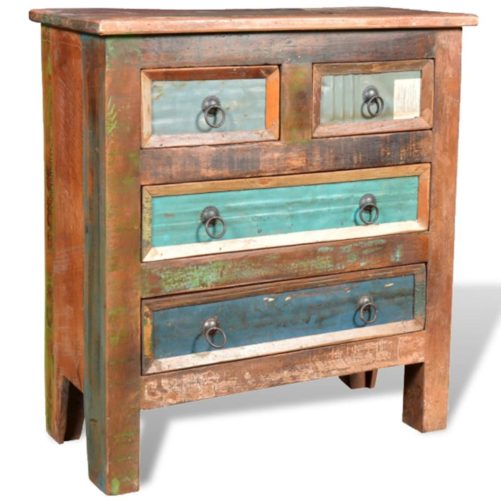 Reclaimed Wood Cabinet with 4 Drawers