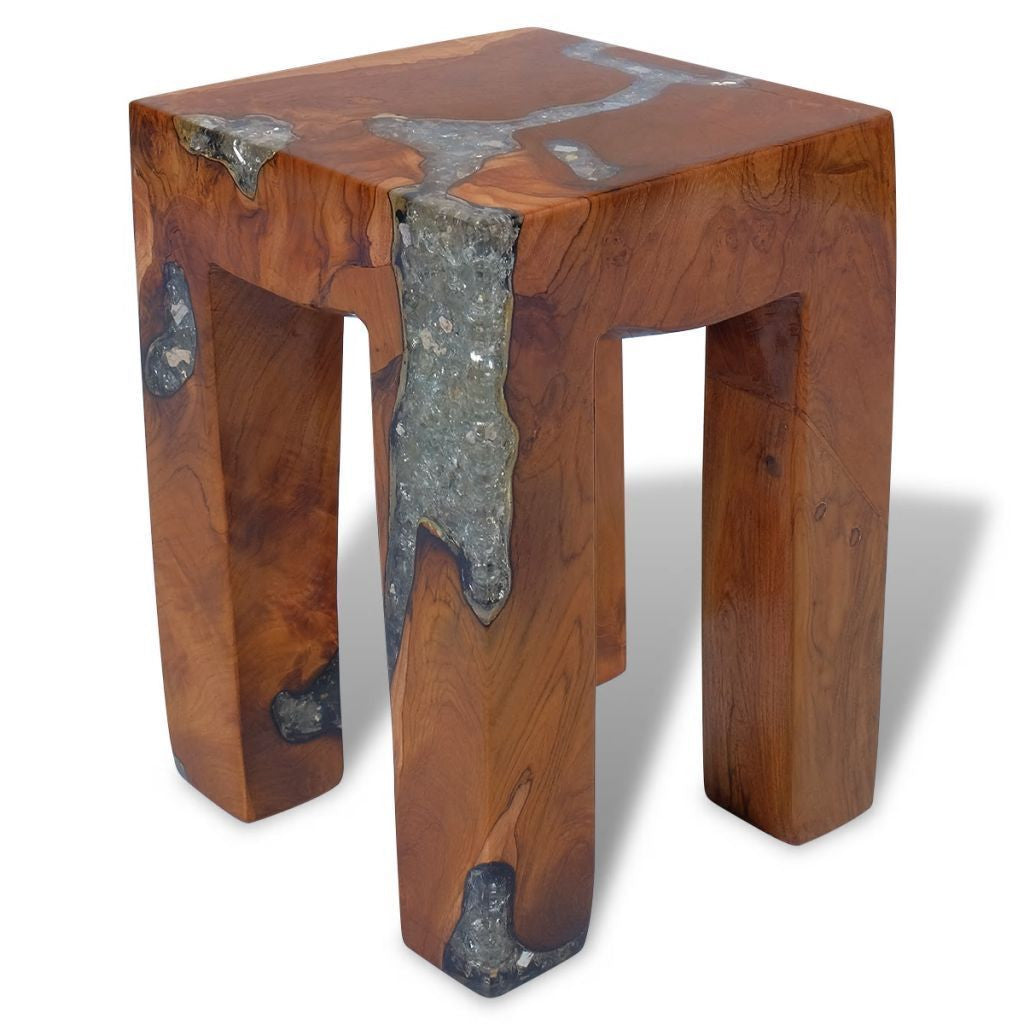 Teak Resin Stool - 30x30x40 cm