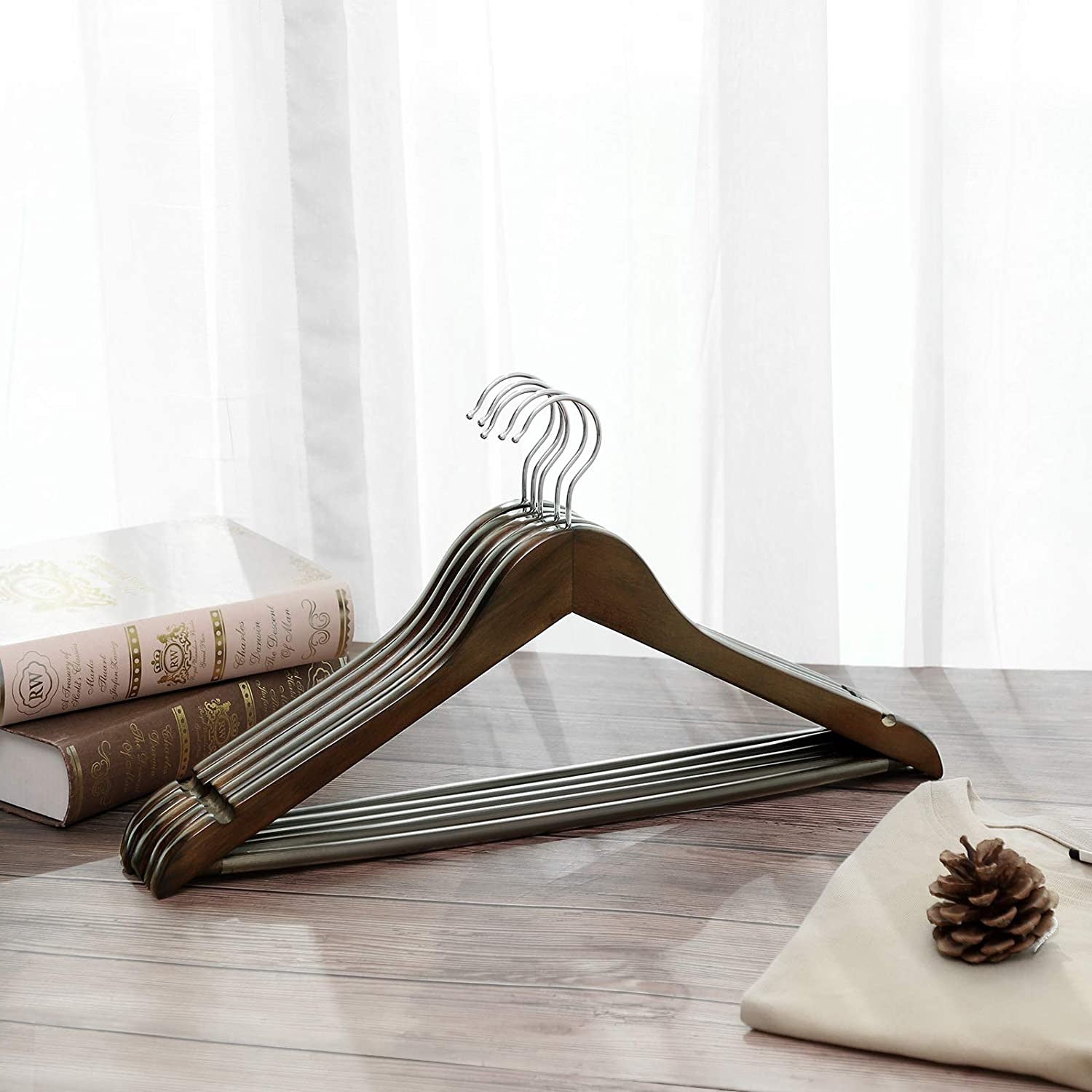 Set Of 20 Wooden Hangers