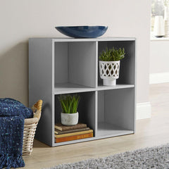 4 Cube Grey Storage Shelf