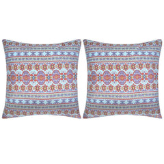 2 Pillow Aztec Printed Canvas Covers 80 x 80 cm