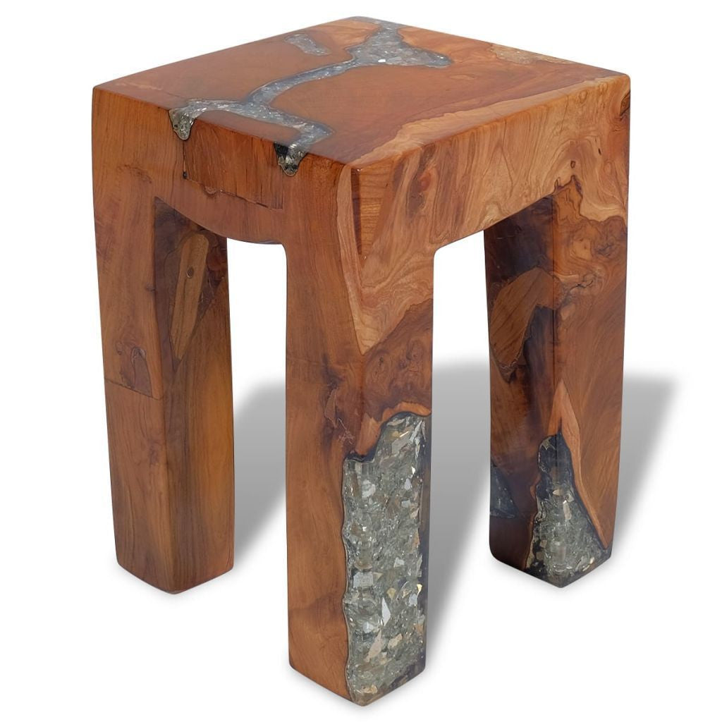 Teak Resin Stool - 30x30x40 cm