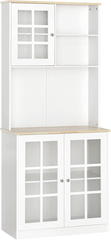 White Double Layered Storage Cabinet & Counter