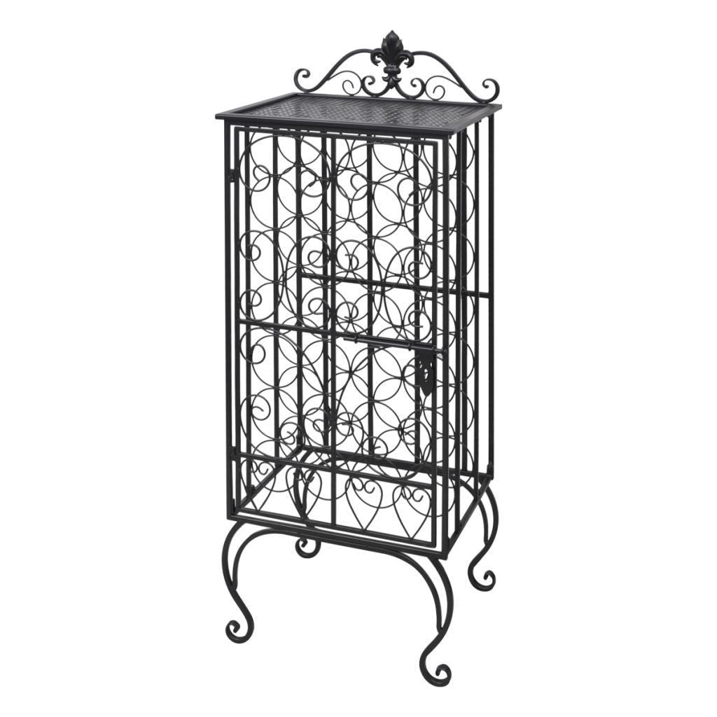 Metal Wine Rack Cabinet - 28 Bottles