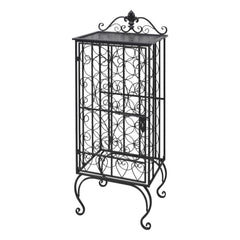Metal Wine Rack Cabinet - 28 Bottles