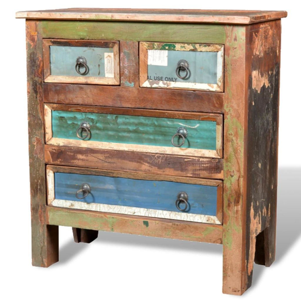 Reclaimed Wood Cabinet with 4 Drawers