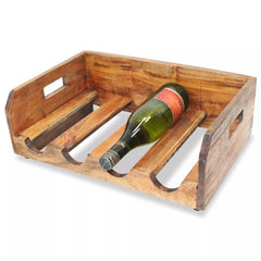 4 Stackable Solid Reclaimed Wood Wine Racks - 16 Bottles