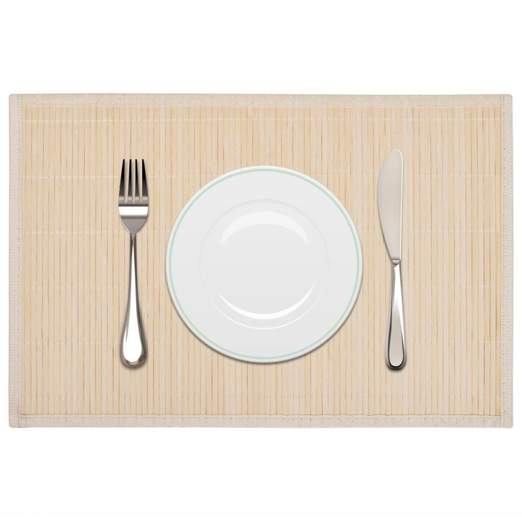 6 Natural Bamboo Placemats