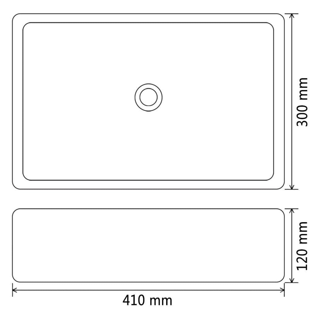 White Ceramic Basin - 41x30x12 cm