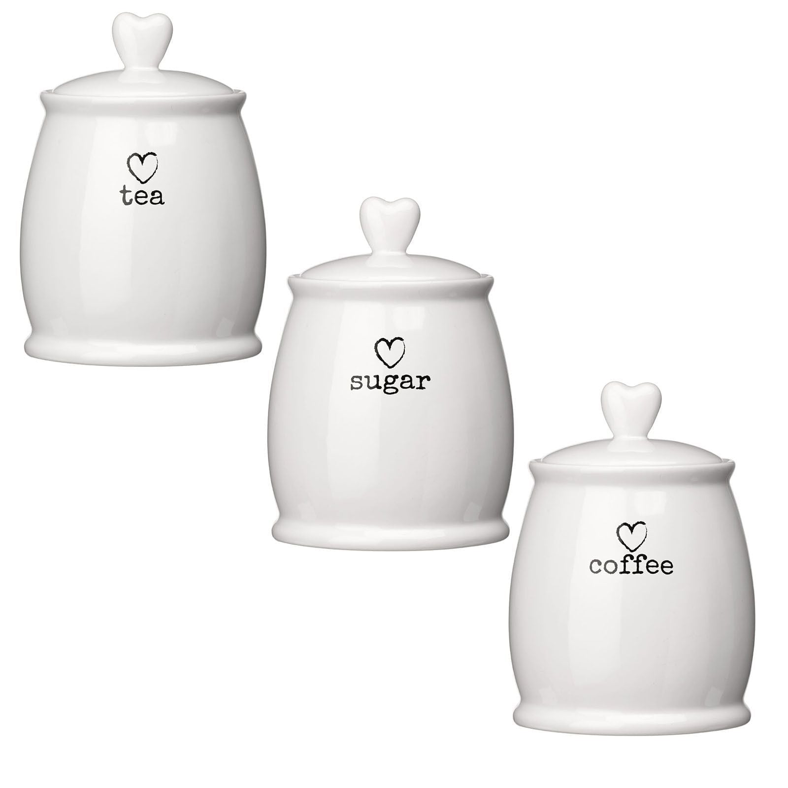 White Tea, Coffee & Sugar Jars