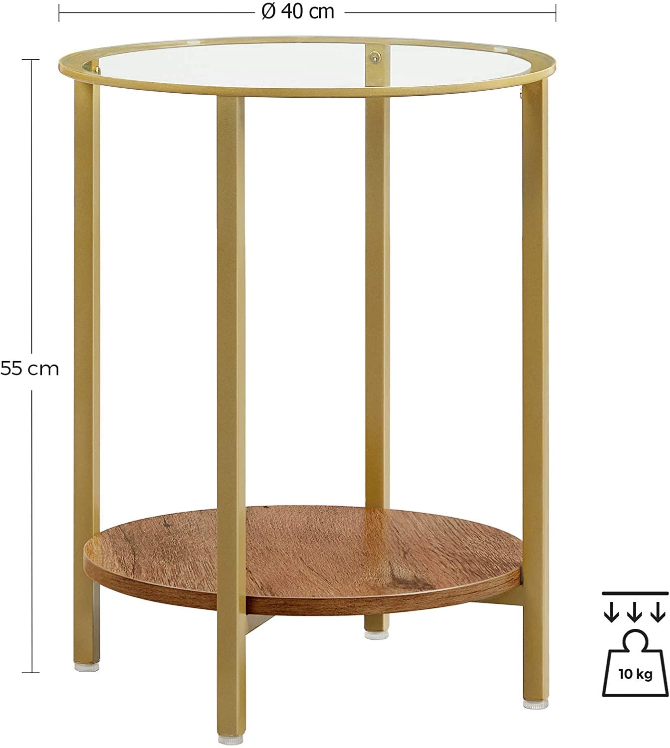 Golden Glass Round Table