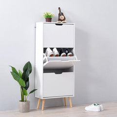 Scandi White Shoe Storage Cabinet