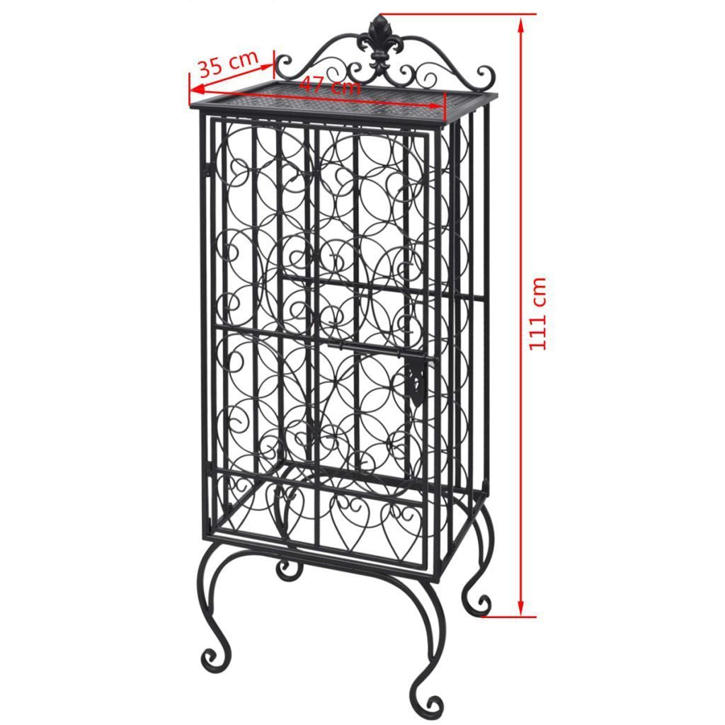 Metal Wine Rack Cabinet - 28 Bottles