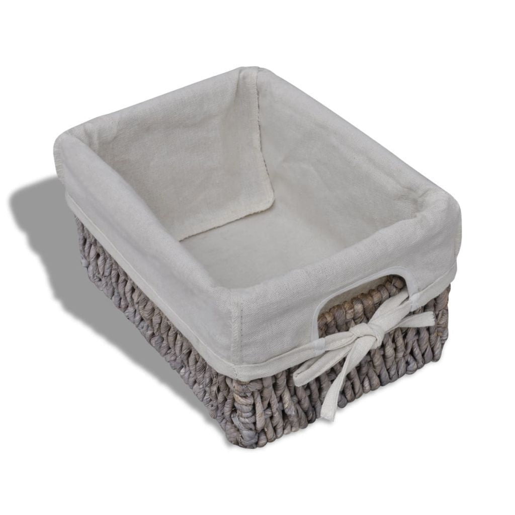 Brown Wooden Storage Rack - 4 Weaving Baskets
