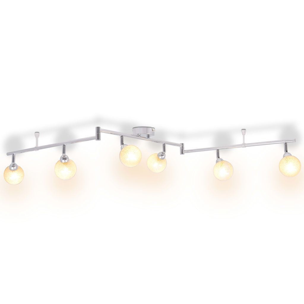Chrome Ceiling Lamp with 6 Shades