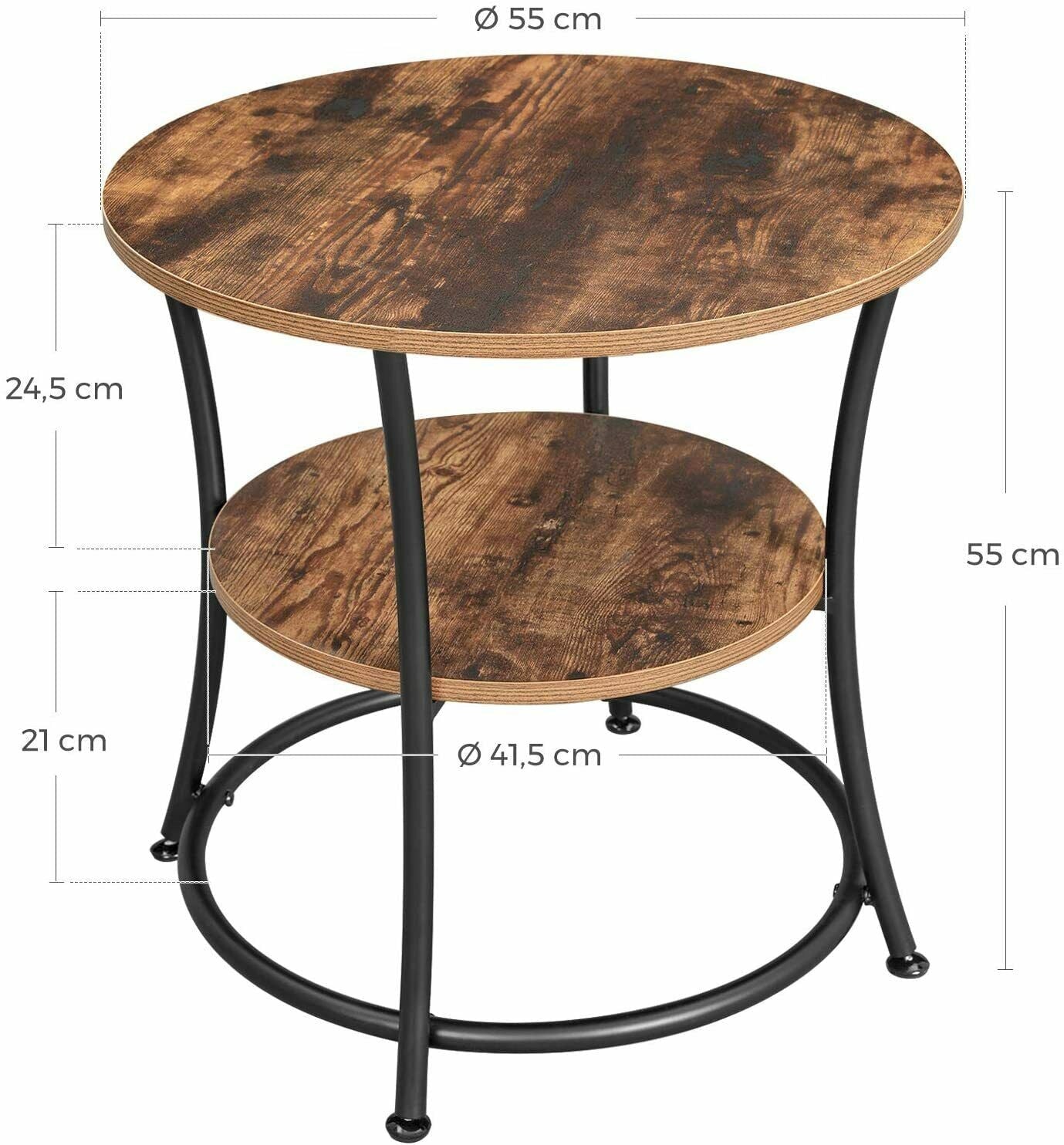 Rustic Round Side Table