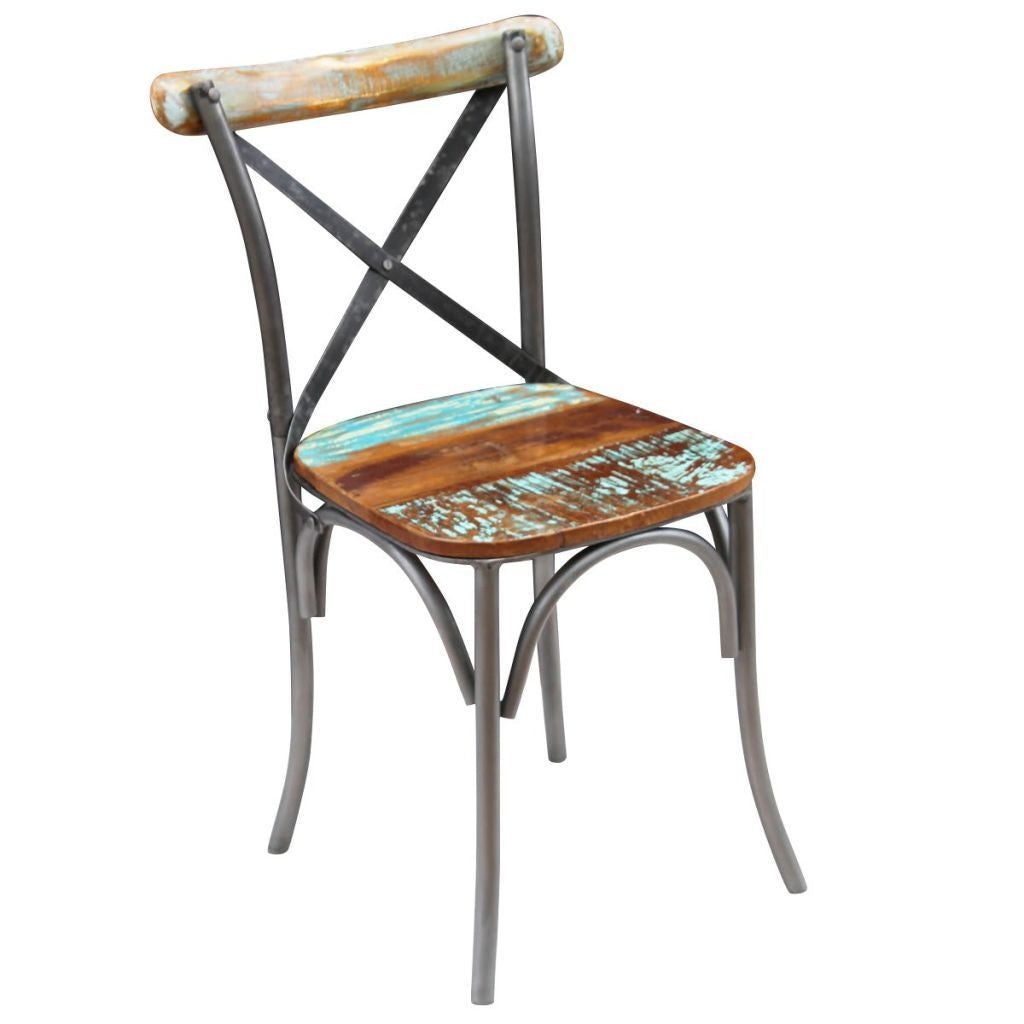 Set of 4 Solid Reclaimed Wood Dining Chairs