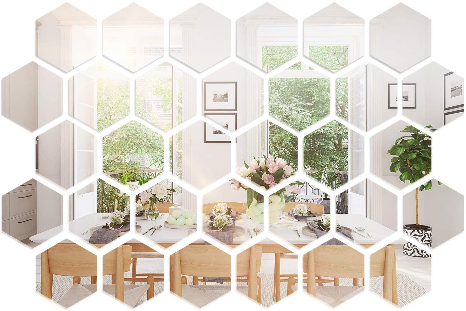 Scandi 32 Pieces Mirrors Wall Sticker