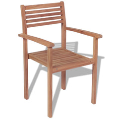 Set of 4 Teak Outdoor Stackable Chairs