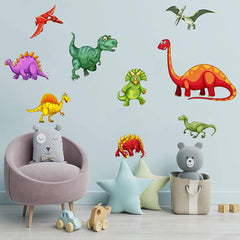 14Pc Colourful Dinosaur Wall Stickers