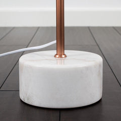 Marble Base Copper Shade Floor Lamp