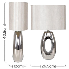Silver Oval Sculpture Lamp