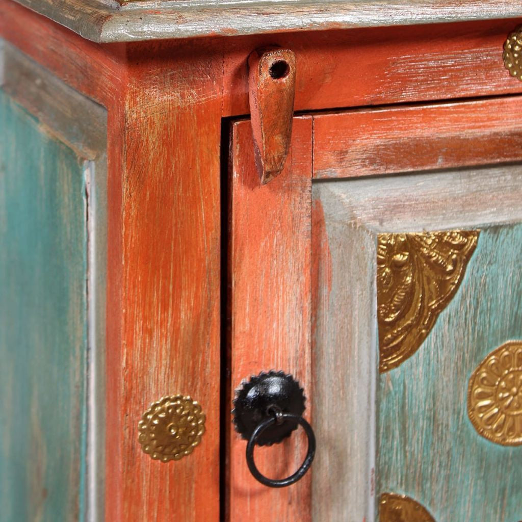 Orange Solid Mango Wood Nightstand