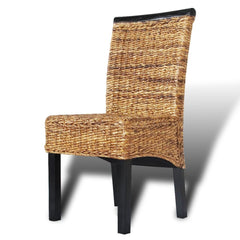 Set of 4 Abaca Brown Dining Chairs