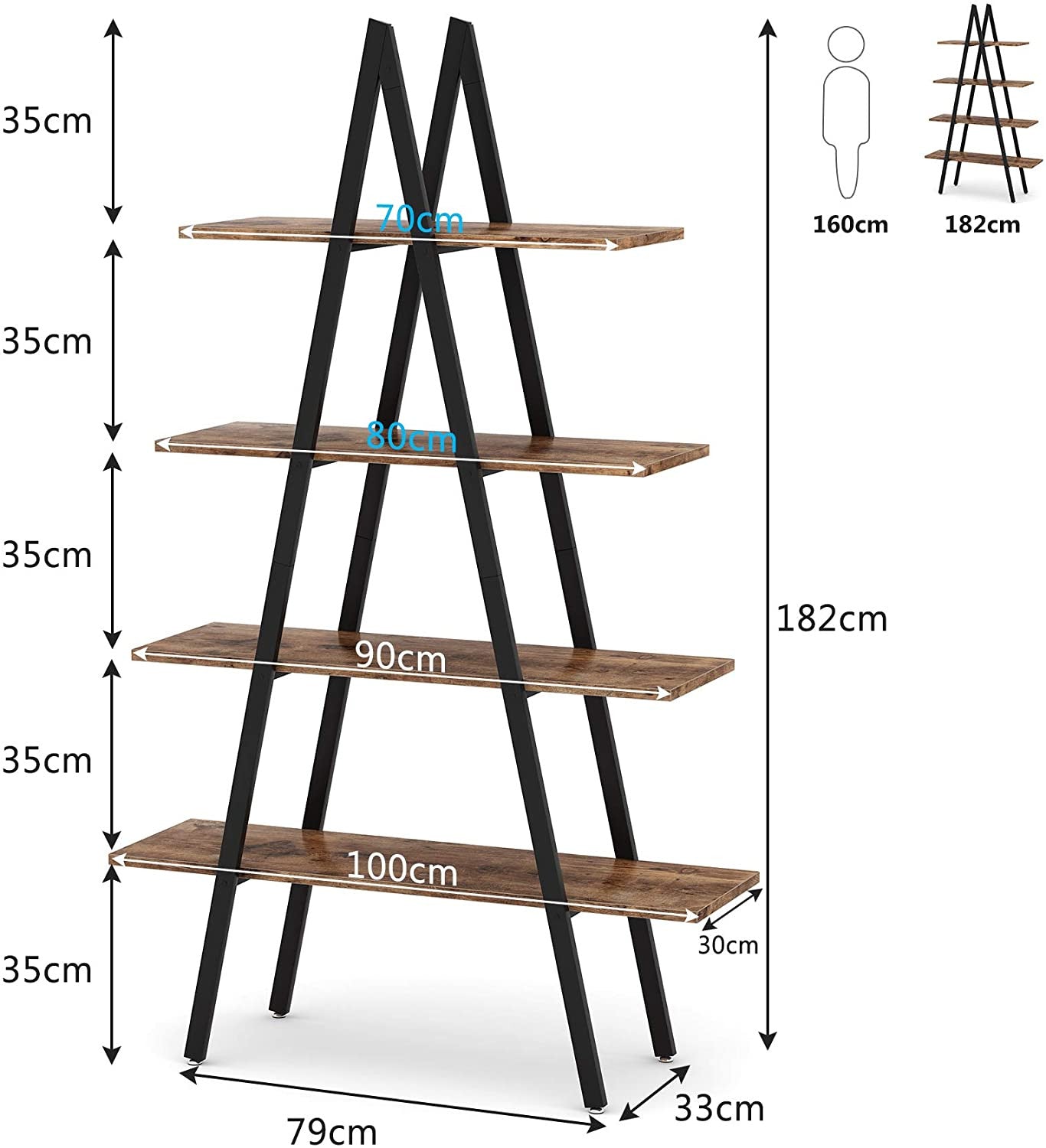 Rustic Triangle 4 Tier Unit